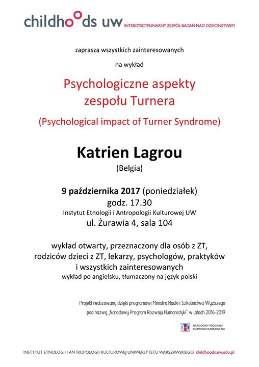 Psychologiczne aspekty zespołu Turnera - nagranie wykładu Katrien Lagrou